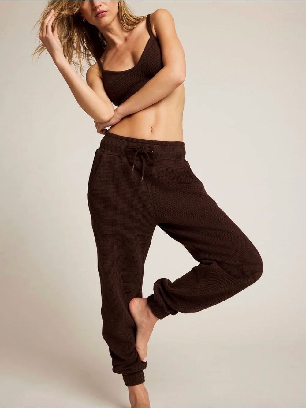 Negative Women’s Waffle Knit Jogger - Espresso S